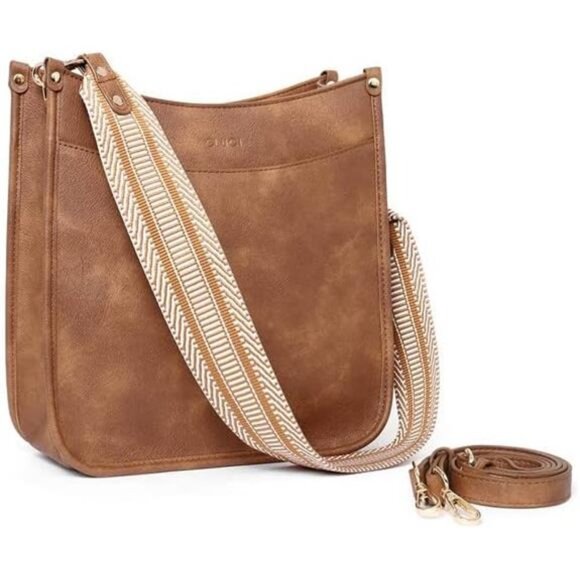 NEW Vegan Leather Crossbody Bag with Two Straps